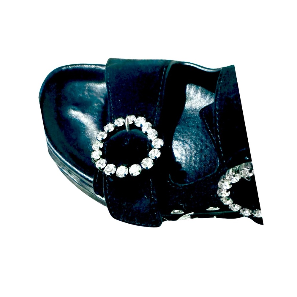 ISABEL MARANT suede, rhinestone buckle slides sz9 $149 - Picture 4 of 5